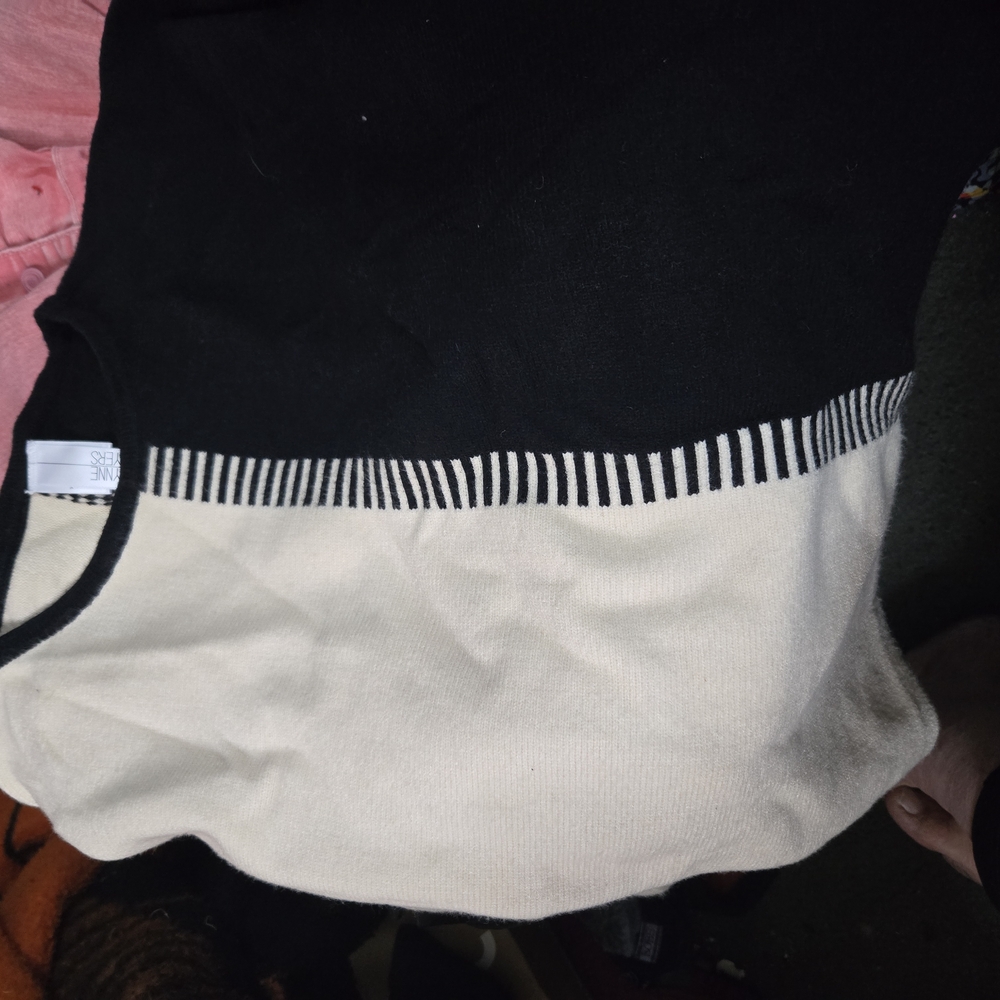 Black and Cream Striped Sweater
